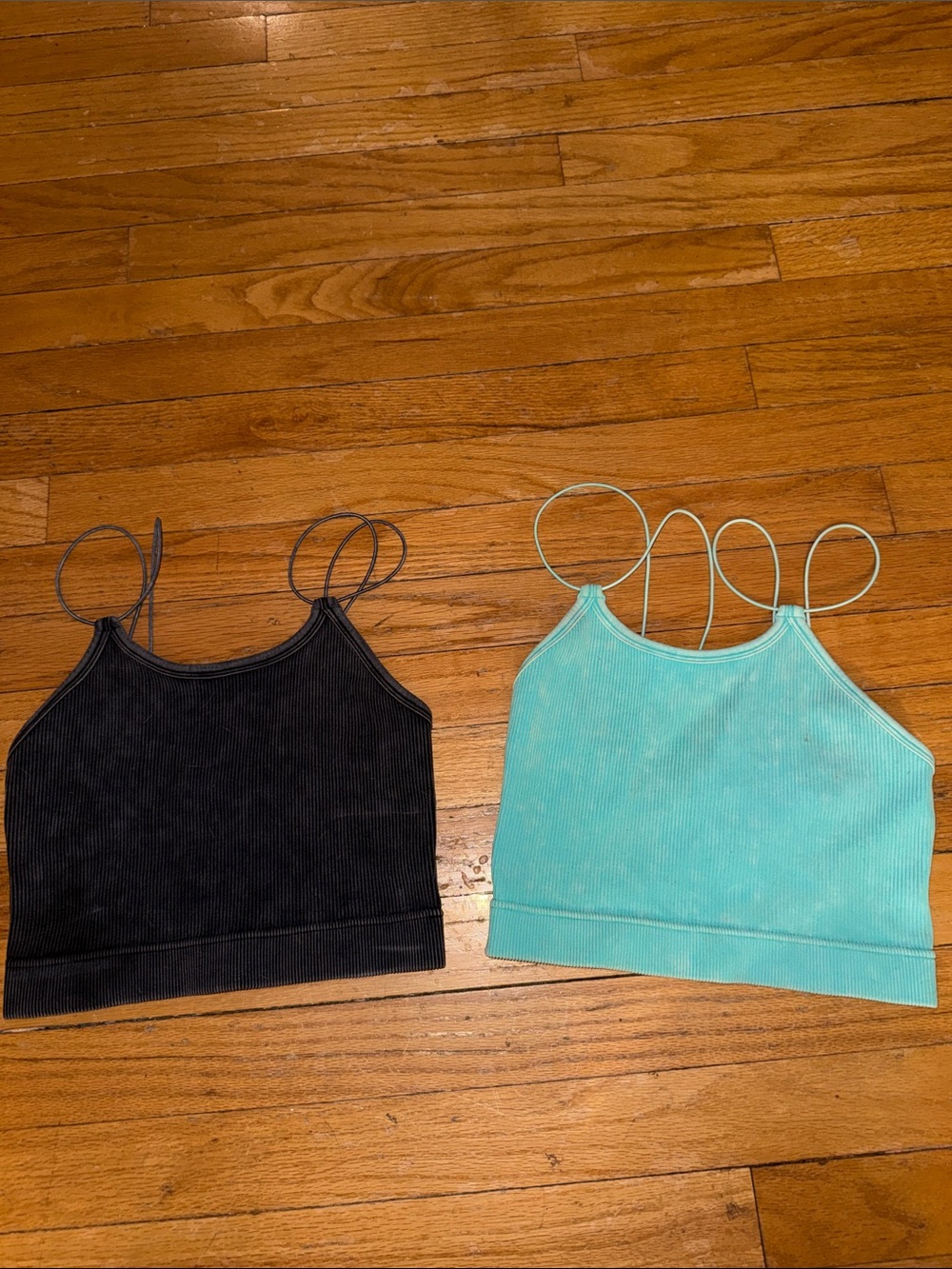 Zenana Double-Strap Ribbed Crop Top